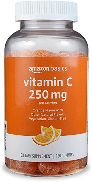 Vitamin C 250 mg Gummy, Orange, 150 Gummies (2 per Serving)