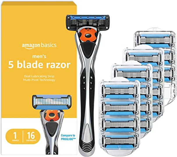 Basics 5-Blade MotionSphere Razor for Men with Dual Lubrication and Precision Trimmer