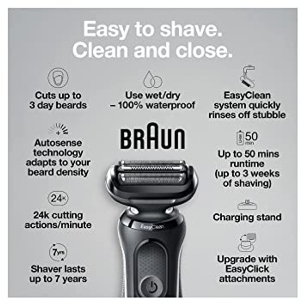 Braun Electric Razor for Men, Waterproof Foil Shaver