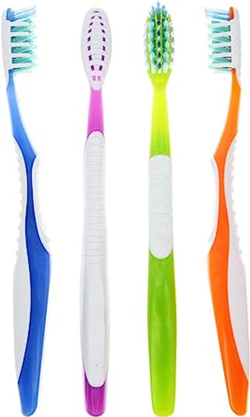 Solimo Multi Pro Toothbrushes, 4 Count, Green Bristles