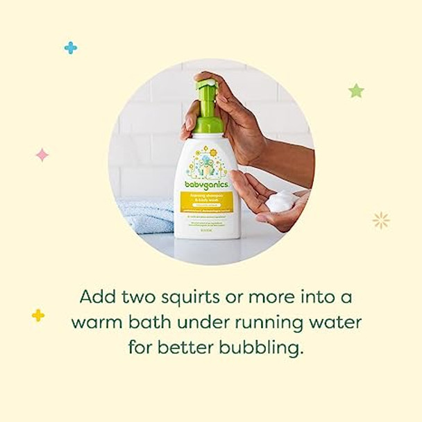 Babyganics Baby Shampoo + Body Wash Pump Bottle, Fragrance Free