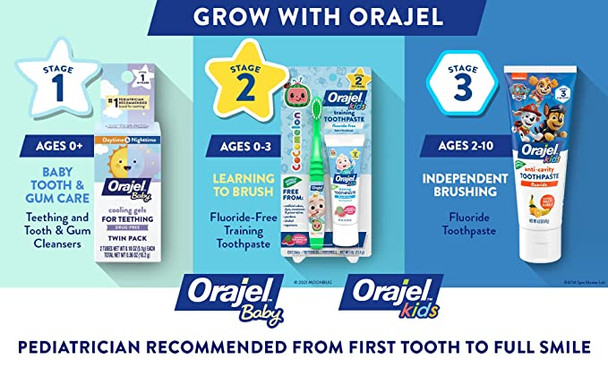 Orajel Elmo Fluoride-Free Tooth & Gum Cleanser with Toothbrush