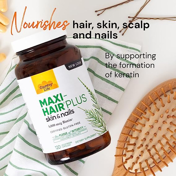 Country Life, Maxi-Hair Plus Biotin, Supports Healthy Hair