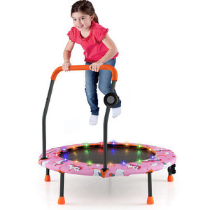 36 Inch Mini Trampoline with Colorful LED Lights and Bluetooth Speaker-Pink - Color: Pink D681-TW10086PI 36 Inch Mini Trampoline with Colorful LED Lights and Bluetooth Speaker-Pink - Color: Pink D681-TW10086PI