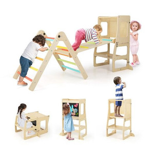 7-in-1 Toddler Climbing Toy Connected Table and Chair Set for Boys and Girls Aged 3-14 Years Old-Mu D681-TS10122CL