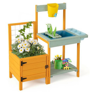 Kids Outdoor Potting Bench with See-Through Window B593-TP10206
