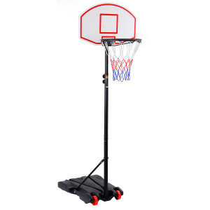 Adjustable Basketball Hoop System Stand with Wheels - Color: Black D681-SP34956