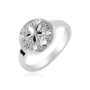 Sterling Silver Textured Sand Dollar Ring(2.50 mm) P150-66707-9