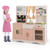 Kids Kitchen Playset with Microwave and Coffee Maker for Ages 3+-Pink - Color: Pink D681-TM10098PI