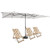 15 Feet Double-Sized Patio Umbrella with Crank Handle and Vented Tops-Beige - Color: Beige D681-NP11129BE