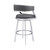 30" Gray And Silver Faux Leather And Iron Swivel Low Back Bar Height Bar Chair N270-477143