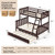 3-in-1 Twin Over Full Bunk Bed with Trundle and Ladder-White B593-HU10655+