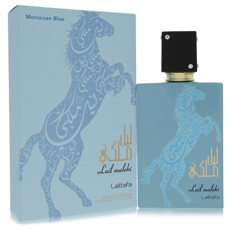 Lattafa Lail Maleki Morrocan Blue by Lattafa Eau De Parfum Spray (Unisex) 3.4 oz (Men) V728-568295