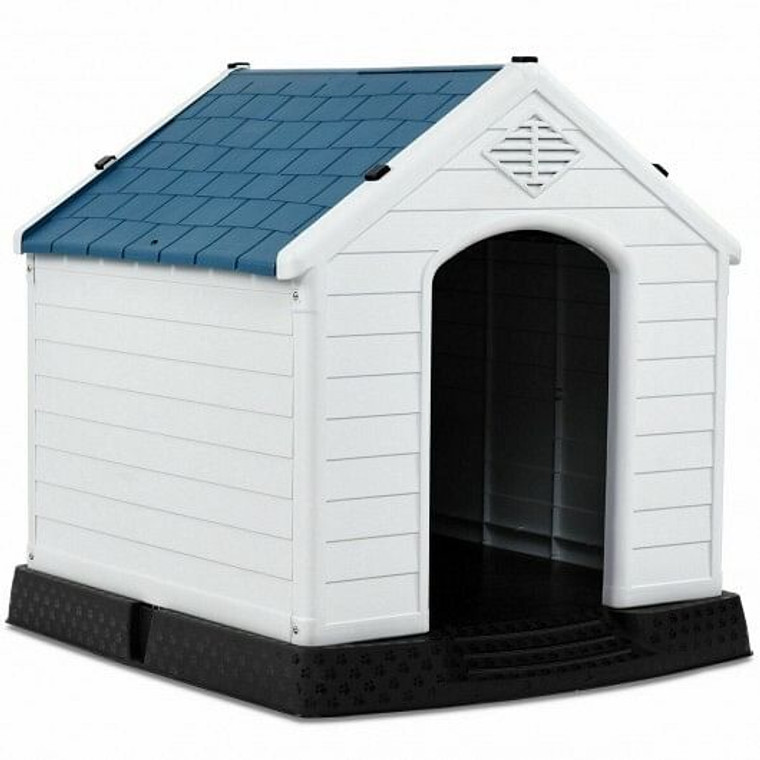 Plastic Waterproof Ventilate Pet Puppy House - Color: Blue - Size: M D681-PS7065-M
