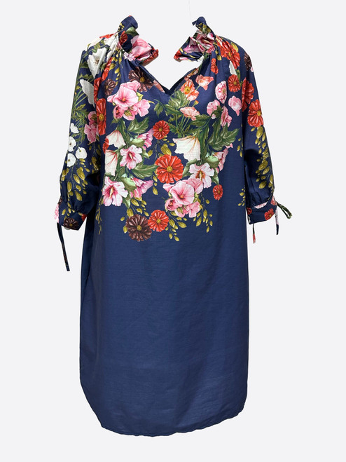 La Strada Navy Org Floral Dress