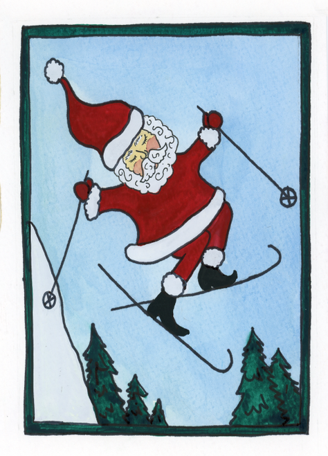 Santa Skier by Sandy Short