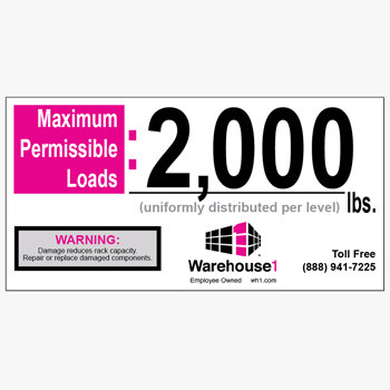 2000 lbs. WH1 Max-Capacity Label - 160145