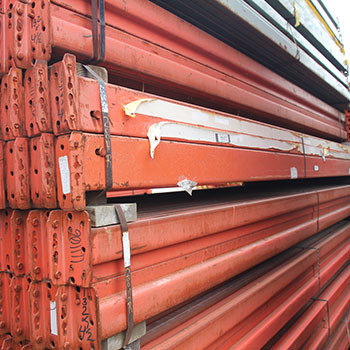 132" x 4 1/2" Used Teardrop Pallet Rack Beam- Old Style - 111106