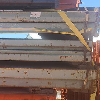 132" x 4 1/4" Used Teardrop Pallet Rack Beam- Old Style - 102109