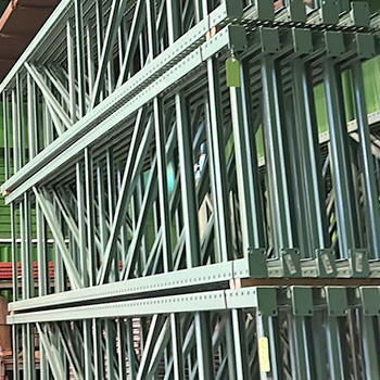 42" x 168" Reconditioned Teardrop Pallet Rack Upright- Old Style - 122100