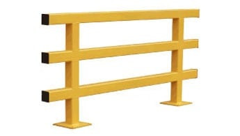 44"H x 8'L Guard Protective Barrier with Triple Rail - DS 700232