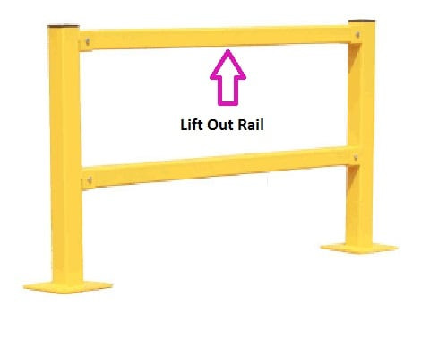 6'L Modular Protective Railing, Lift-Out Rail - DS 700235