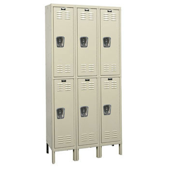 36"W x 18"D x 78"H Double Tier Wardrobe Locker- 3-Wide, KD - DS 705003
