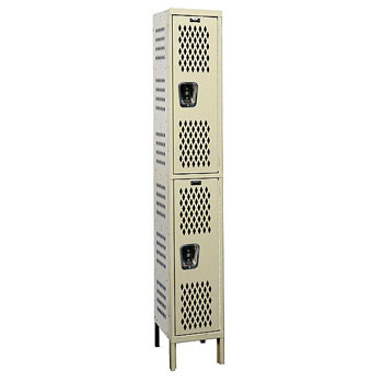 12"W x 18"D x 78"H Double Tier Heavy-Duty Ventilated Locker- 1-Wide, KD - DS 705202