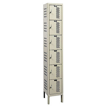 12"W x 18"D x 78"H 6-Tier Heavy-Duty Ventilated Locker- 1-Wide, KD - DS 705204