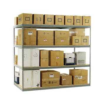 48" x 18" x 84" Rivet Long Span Shelving Starter- 4 Shelf No Deck - DS 710000