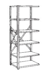 15"x42"x99" Steel Warehouse Shelving Adder - 6 Shelf - 199302AD
