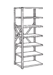 15"x42"x99" Steel Warehouse Shelving Adder - 7 Shelf - 199303AD