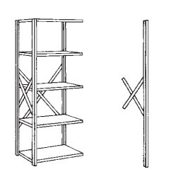15"x42"x99" Steel Warehouse Shelving Starter - 5 Shelf - 199301ST
