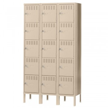 12x12x12" Openings - 5-Tier Locker - 3 Lockers Wide - Welded - Sand - 3053194P