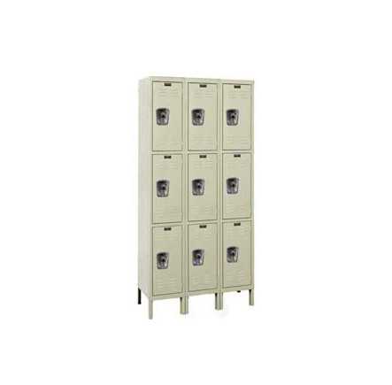 12x12x24" Openings - 3-Tier Locker -  Ready-Built Locker - 3 Lockers Wide - Set Up - Putty - 7828521P
