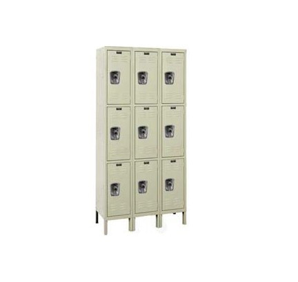 12x15x24" Openings - 3-Tier Locker -  Ready-Built Locker - 3 Lockers Wide - Set Up - Putty - 7828621P