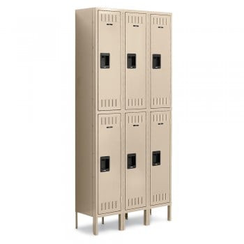 12x15x30" Openings - 2-Tier Locker - 3 Lockers Wide - Welded - Sand - 3050994P