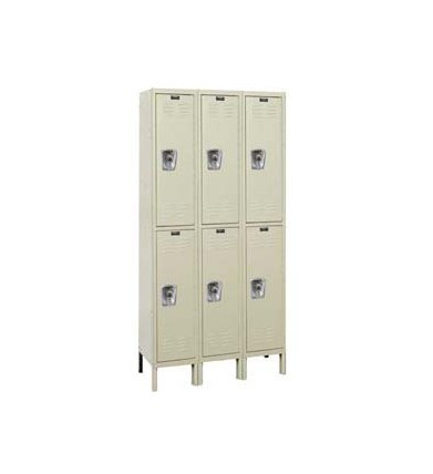 12x15x36" Openings - 2-Tier Locker -  Ready-Built Locker - 3 Lockers Wide - Set Up - Putty - 7828021P