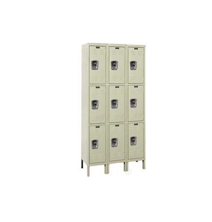 12x18x24" Openings - 3-Tier Locker -  Ready-Built Locker - 3 Lockers Wide - Set Up - Putty - 7828721P