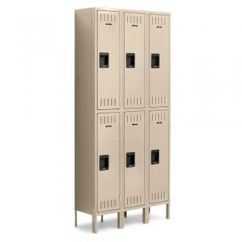 15x18x36" Openings - 2-Tier Locker - 3 Lockers Wide - Welded - Sand - 3051594P