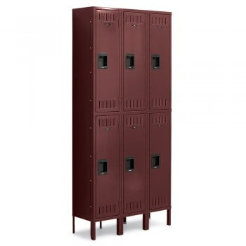 15x18x36" Openings - 2-Tier Locker - 3 Lockers Wide - Welded - Wine - 3051596P
