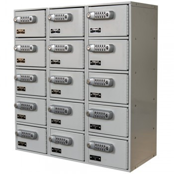 7-1/2 x11x5-1/2" Openings Cell Phone and Tablet Locker - 3 Lockers Wide - Electronic lock - 6400603P