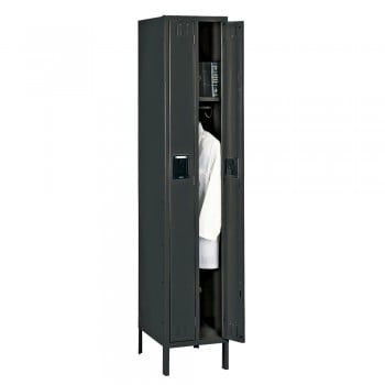 7-1/2 x18x72" Openings - Duplex Two-Person Locker - With 6"H Legs - Black - 1873729P