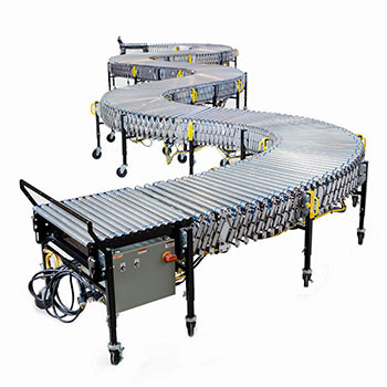 Power Flex Conveyor, Full 1.5" Rollers 30"W x 300"L- Accumulation Zones - DS 713540
