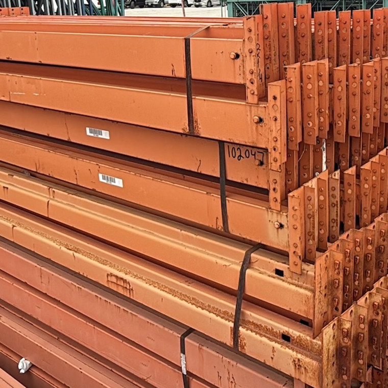 112" x 4 1/4" Used Teardrop Pallet Rack Beam- New Style - 102047