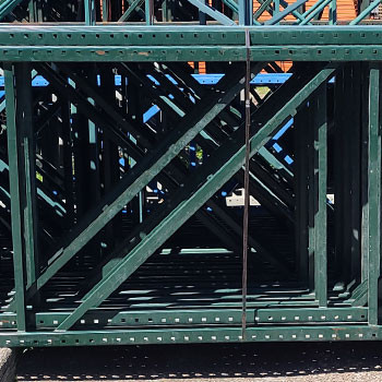 44" x 216" Used Teardrop Pallet Rack Upright- Old Style - 121126