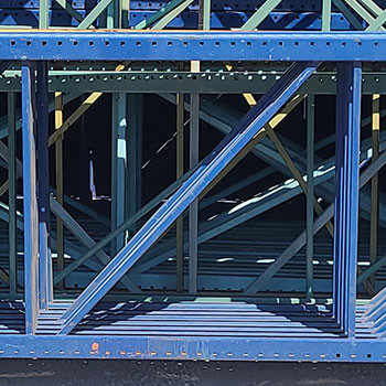 42" x 216" Used Teardrop Pallet Rack Upright- Old Style - 140902