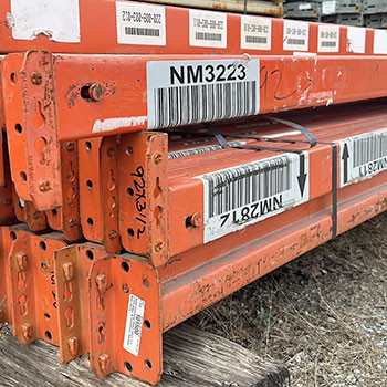 92" x 3 1/2" Used Teardrop Pallet Rack Beam- New Style - 101500