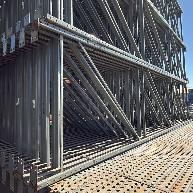 42" x 192" Used Teardrop Pallet Rack Upright- Old Style - 109899