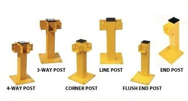 21"H Modular Protective Railing, Flush End Post - DS 700239